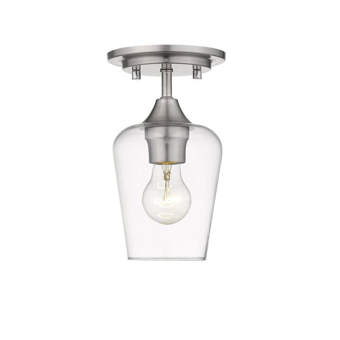 Joliet Brushed Nickel 1 Light Flushmount - Flushmounts