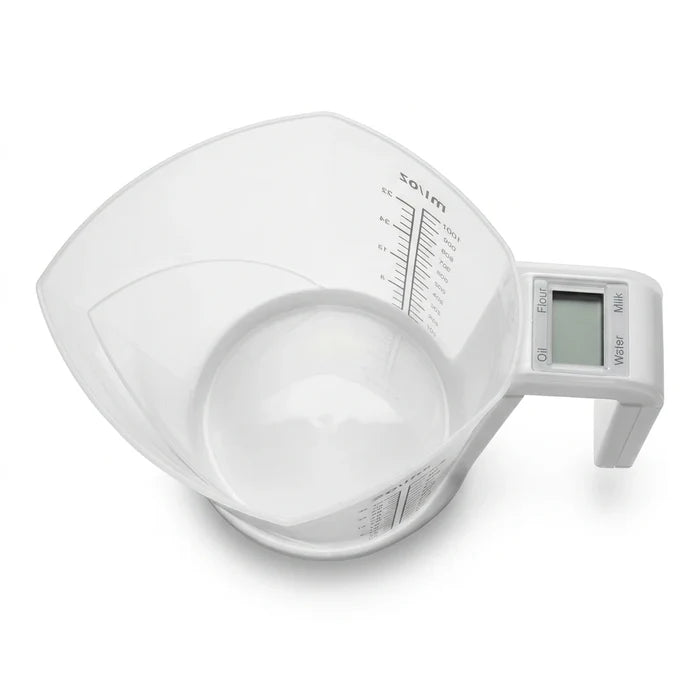 Enhanced Top view of Kennedy Measuring Cup Scale showing inside cup and LCD display