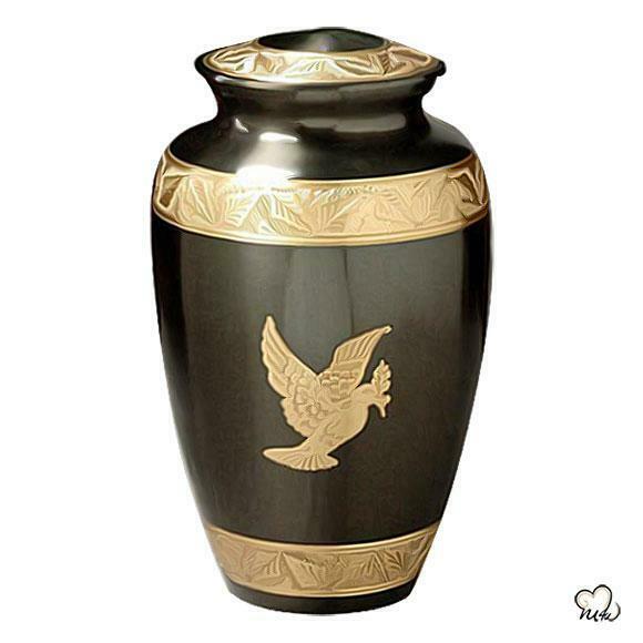 Large/Adult 200 Cubic Inch Brown Flying Dove Religious Funeral Cremation Urn