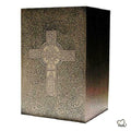 Large/Adult 220 Cubic Inch Brass Cubical Celtic Religious Funeral Cremation Urn