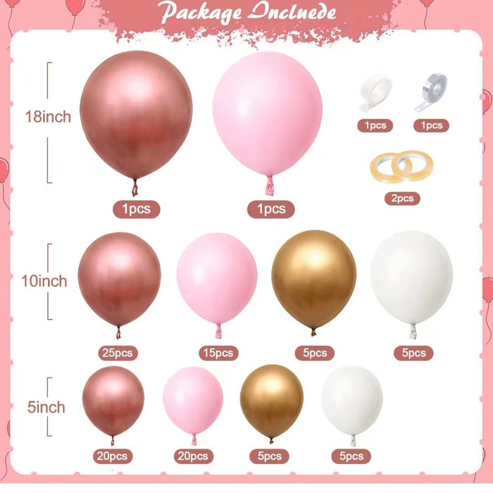 Mocsicka Balloon Arch Macaron Rose Pink Balloon Set Party Decoration