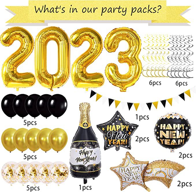 Mocsicka Balloon Arch New Years Eve Balloons Set Party Decoration