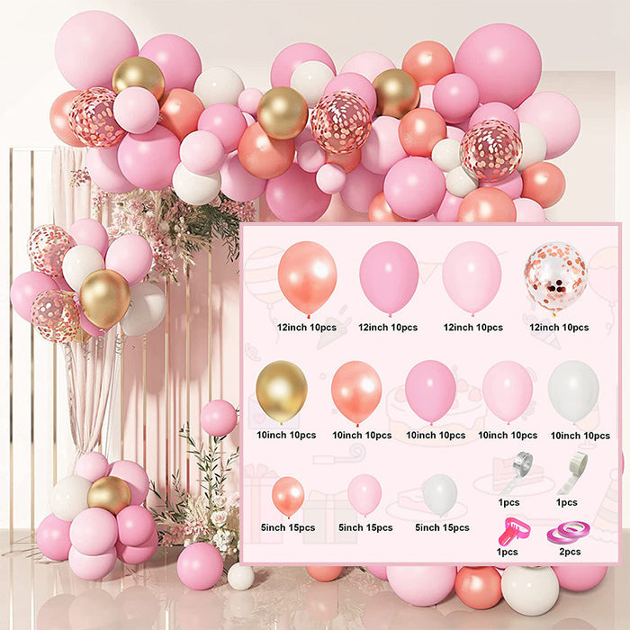 Mocsicka Balloon Arch Rose Pink Balloons Set Party Decoration