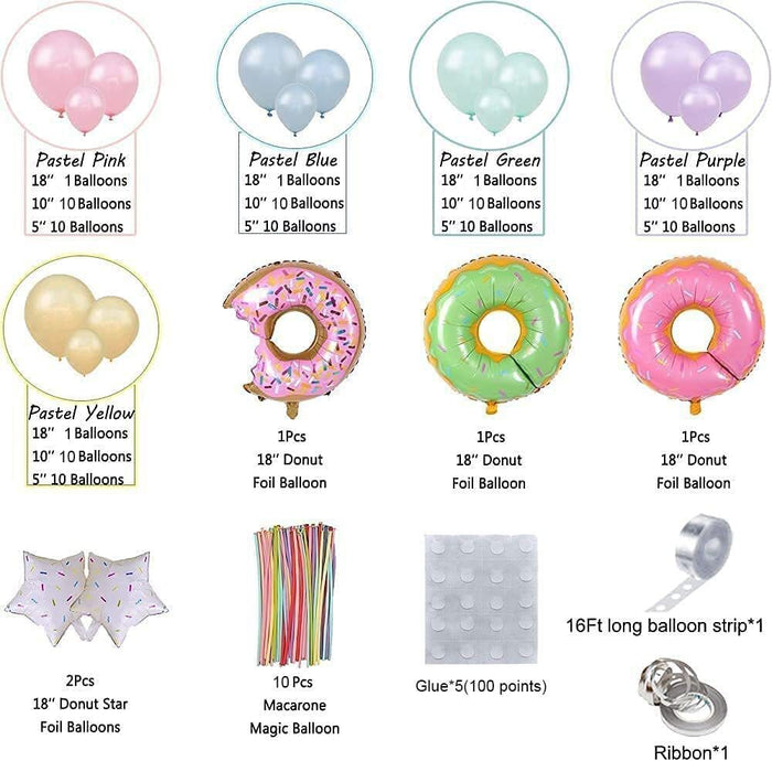 Mocsicka Balloon Macaron Donuts Balloons Set Party Decoration