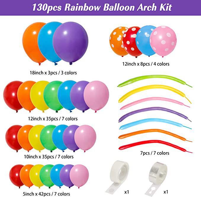 Mocsicka Balloon Rainbow Carnival Candy Balloons Set Party Decoration