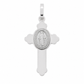 Multi Plated 925 Sterling Silver Virgin Mary Medallion Cross Pendant  - ARP00035