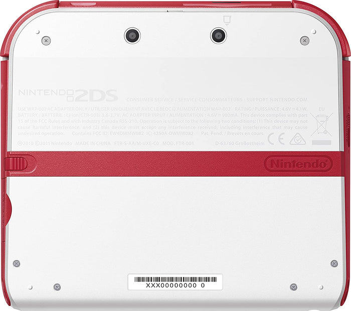 Nintendo 2DS - Scarlet Red / White 3DS - Video Game System - Used - CaveGamers - Image 2