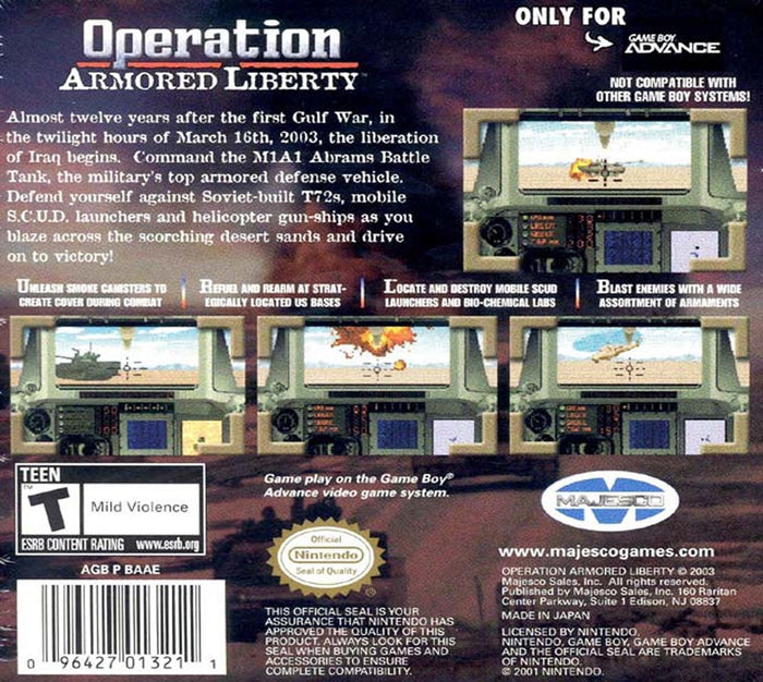 Operation Armored Liberty Game Boy Advance - Video Game - Used - CaveGamers - Image 2