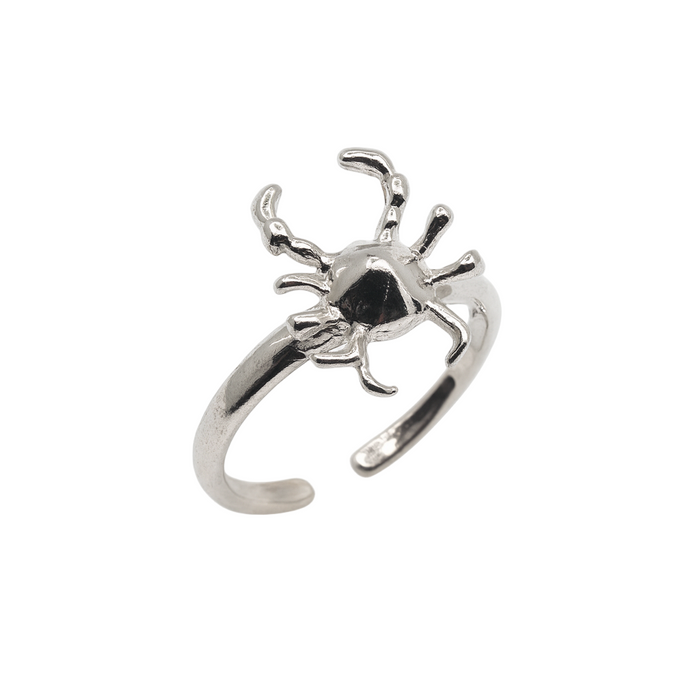 Silver 925 Oxidized Adjustable Crab Toe Ring - TR321 | Silver Palace Inc.