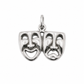 Oxidized .925 Sterling Silver Smile Now Cry Later Drama Charm- CHARM00108