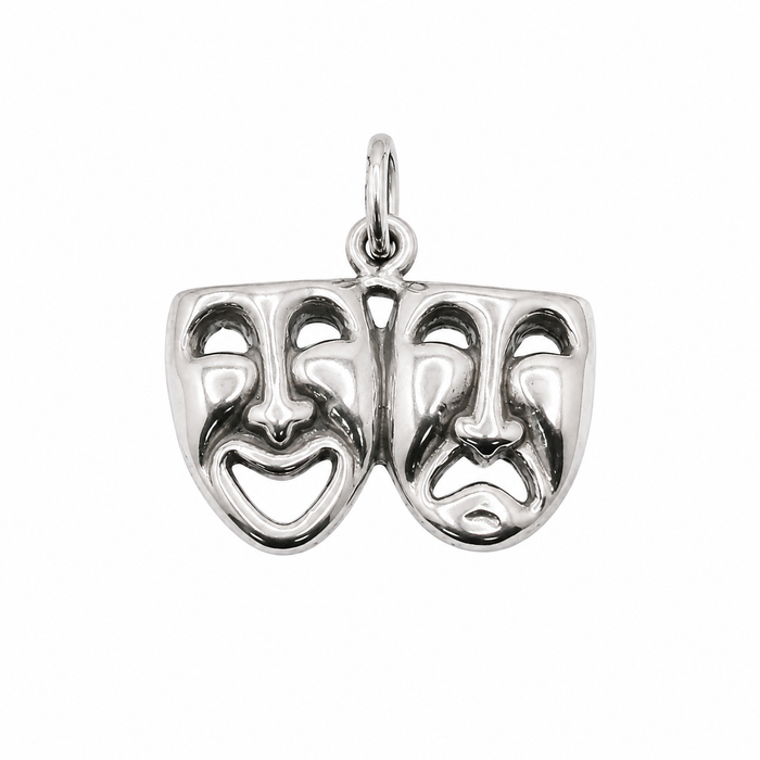 Oxidized .925 Sterling Silver Smile Now Cry Later Drama Charm- CHARM00108
