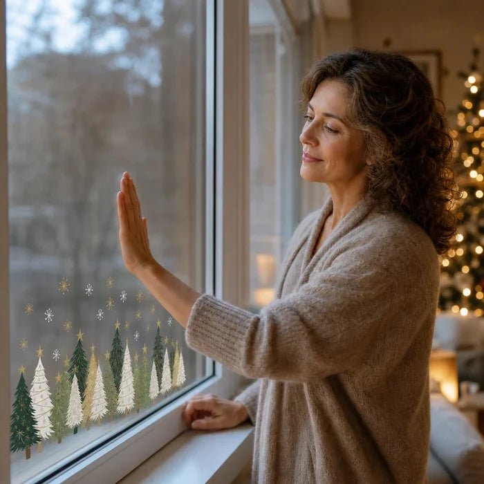 Pine & Merry – Christmas Tree And Snowflake Window Stickers