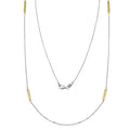 Plated 925 Sterling Silver Rectangle Bar Long Italian Necklace - ITN00099