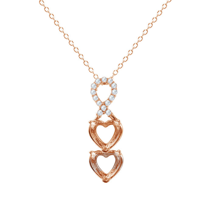 #stone setting_2 stone #plating_rose