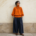 Pleatelle – Pleated Shoulder Lantern Sleeve Knit Sweater
