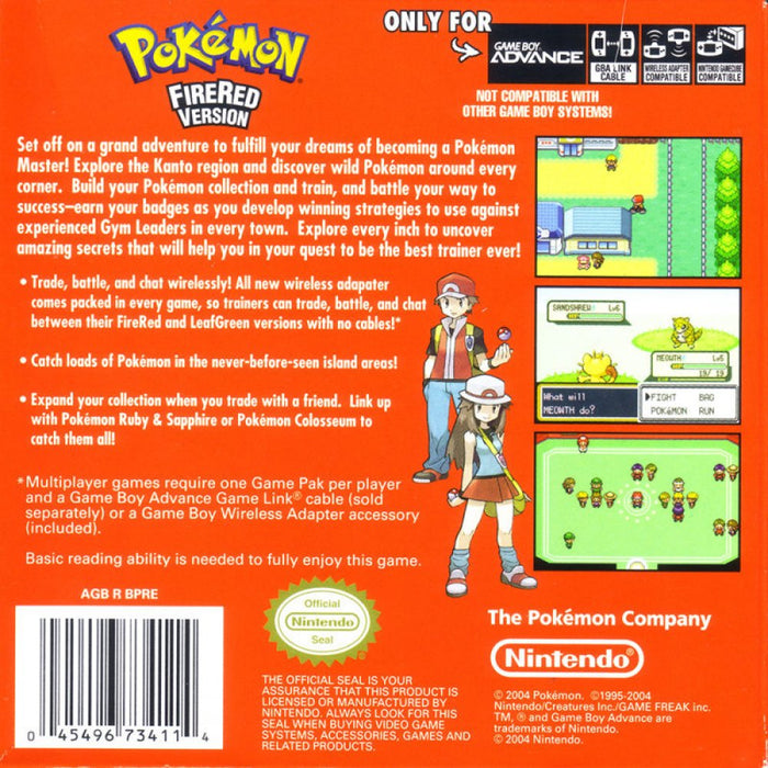 Pokemon FireRed Version Game Boy Advance - Video Game - Used - CaveGamers - Image 2