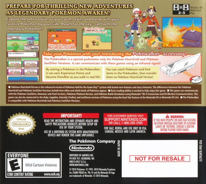 Pokemon HeartGold Version DS - Video Game - Used - CaveGamers - Image 2