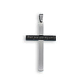 Rhodium & Black Plated Stainless Steel But You Are My Only Cross Pendant - SSP00025