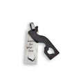 Rhodium & Black Plated Stainless Steel I'm Only Waiting For you Love Bar Pendant - SSP00057
