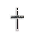 Rhodium & Black Plated Stainless Steel Multi Heart Cross Pendant - SSP00011