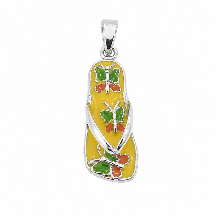 Rhodium Plated 925 Colored Butterfly Sandal Charm- CHARM00158