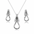 Rhodium Plated 925 Silver Knot Mounting Set - BGS00464