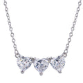 Rhodium Plated 925 Sterling Silver 3 CZ Hearts Necklace - BGP01372 | Silver Palace Inc.