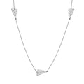 Silver 925 Rhodium Plated 5 Heart Necklace - DIN00017RH | Silver Palace Inc.