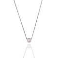 Rhodium Plated 925 Sterling Silver 5.3mm Four Leaf Clover on Adjustable Box Chain Necklace - GCP00007RH