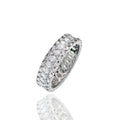 Rhodium Plated 925 Sterling Silver 5.4mm Triple Row Eternity Band Clear CZ Ring - GMR00446
