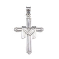 Silver 925 Rhodium Plated Cloth Cross Pendant - GMP00037 | Silver Palace Inc.