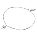 Silver 925 Rhodium Plated Dangling Dragonfly Anklet with CZ - BGF00011 | Silver Palace Inc.
