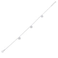 Silver 925 Rhodium Plated Dangling Triple Heart CZ Anklet - BGF00030 | Silver Palace Inc.