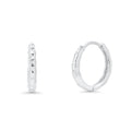 Rhodium Plated 925 Sterling Silver DC Dainty 11.5mm Hoop Earrings - GME00161