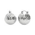 Rhodium Plated 925 Sterling Silver Dome Latch Lock Earrings - GME00163