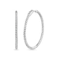 Rhodium Plated Eternity Clear CZ Hoop Earrings 40mm - STE01340 | Silver Palace Inc.