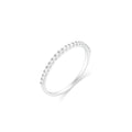 Rhodium Plated 925 Sterling Silver Half Eternity Moissanite 1.5mm Ring - MTGR00031