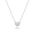 Rhodium Plated 925 Sterling Silver Lab Grown Diamond Encrusted Heart Pendant Necklace - LGMN00024