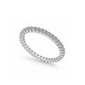 Rhodium Plated 925 Sterling Silver Lab Grown Diamond Eternity Band Ring - LGTGR00037