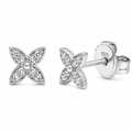 Rhodium Plated 925 Sterling Silver Lab Grown Diamonds Stud Earring - LGTGE00053