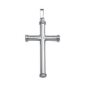 Silver 925 Rhodium Plated Large Cross Rod Pendant - SOP00075 | Silver Palace Inc.