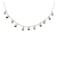 Silver 925 Rhodium Plated Mini Heart and CZ Charm Necklace - STP01606 | Silver Palace Inc.