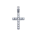 Rhodium Plated 925 Sterling Silver Moissanite Cross Hip Hop 21mm x 29mm Pendant - MSLP00100