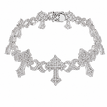 Rhodium Plated 925 Sterling Silver Moissanite Cross Infinity Necklace or Bracelet - MGMB00115