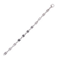 Rhodium Plated 925 Sterling Silver Moissanite Dice Charm Bracelet - MGMB00117