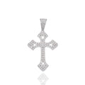 Rhodium Plated 925 Sterling Silver Moissanite Encrusted 25mm x 34mm Pendant - MGMP00001