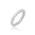 Rhodium Plated 925 Sterling Silver Moissanite Eternity Band 2.8mm Ring - MDGR00002