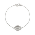 Rhodium Plated 925 Sterling Silver Moissanite Guadalupe Oval Charm Bracelet - MGMB00119