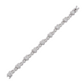 Rhodium Plated 925 Sterling Silver Moissanite Heart Infinity Bracelet - MGMB00116