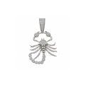 Rhodium Plated 925 Sterling Silver Moissanite Iced Scorpion Pendant - MGMP00023